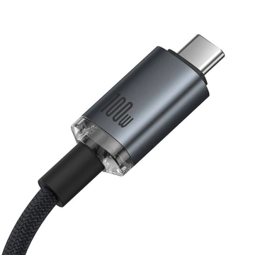 Kábel Baseus Crystal Shine 100W USB-C na USB-C, 1,5 m 20 GB (čierny)