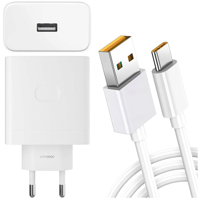 Ładowarka sieciowa Oneplus SUPERVOOC 80W USB Adapter VCB8JAEH + kabel DL136 USB-C 65W 1m biały