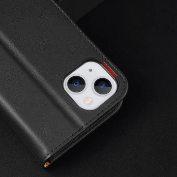 Dux Ducis Hivo Leather Flip Cover Originální kožená peněženka na karty a dokumenty iPhone 14 Plus červená