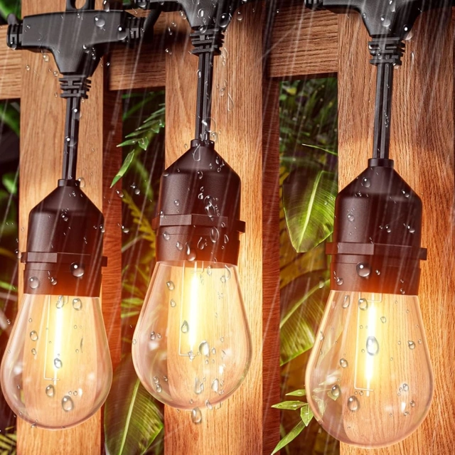Garten-Girlandenleuchte, 10 LED-Balkonleuchten für den Garten, wasserdichte IP44-24-V-Glühbirnen