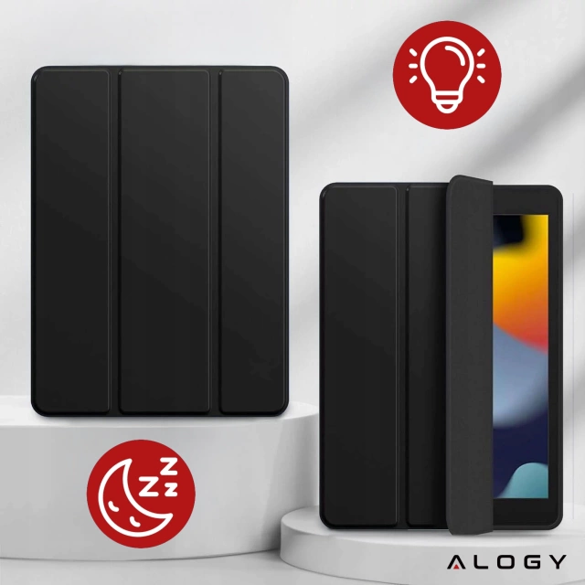 Puzdro na Apple iPad 10.2 9 Gen 8/7 2021/2020/2019 Smart Pencil Case Alogy TPU Kryt na tablet Čierne sklo