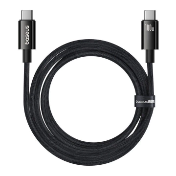 Kábel Baseus Tungsten Gold USB-C na USB-C 100W USB 1,5 m (čierny)