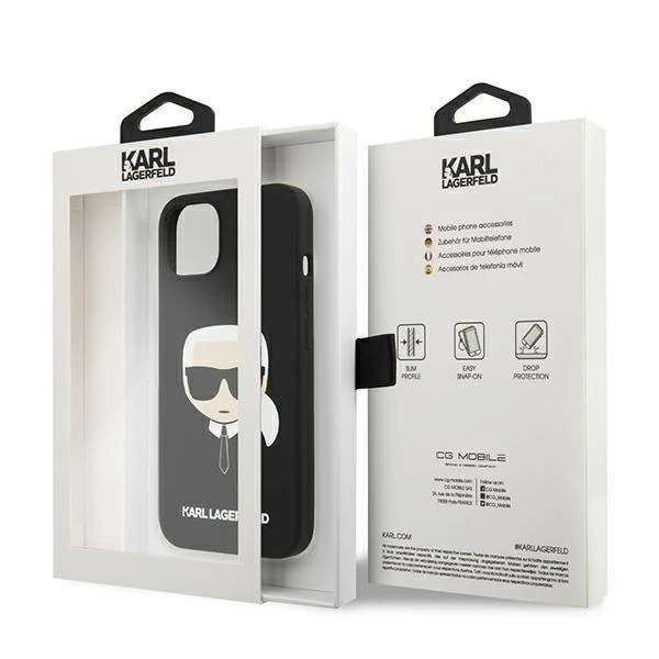 Karl Lagerfeld KLHCP13SSLKHBK iPhone 13 mini 5,4" czarny/чорний твердий чохол Силікон Карлова голова