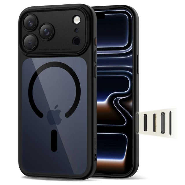 Etui Ochronne do iPhone 17 Pro Tech-Protect MagPeak MagSafe CC Black/Clear