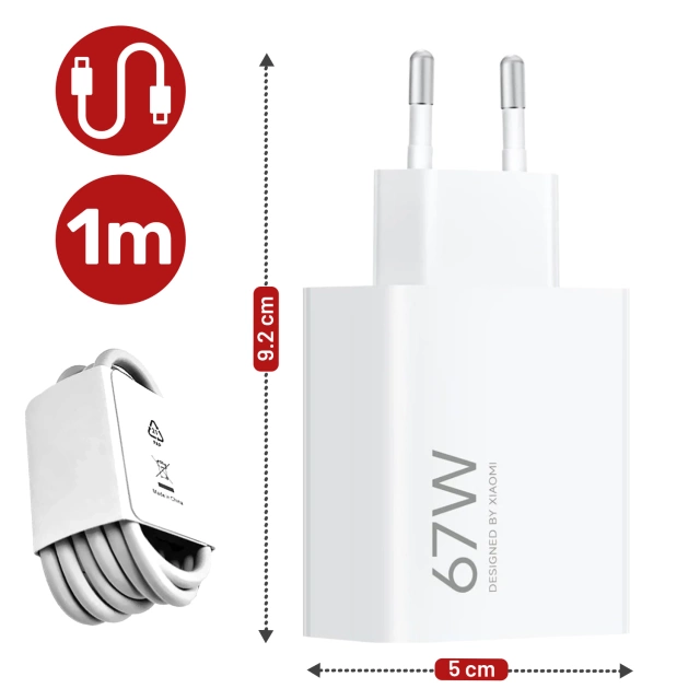 Оригінальний кабель Xiaomi USB - USB-C типу C потужний швидкий 120W PD 6A 1M дріт білий