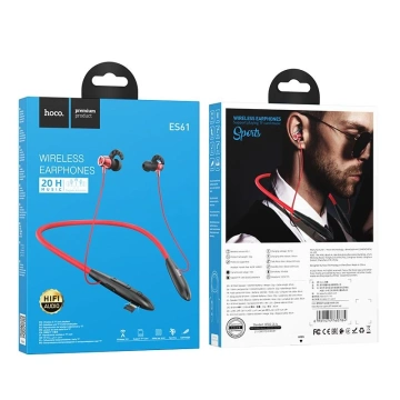 HOCO ES61 Red Bluetooth Wireless Headphones with Ear Hook