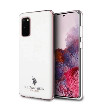 Pouzdro na telefon US Polo Shiny pro Samsung Galaxy S20 bílá/bílá
