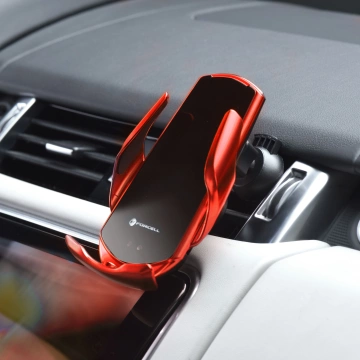 Car Charger Holder Forcell HS1 Auto IR Qi 15W Induction Red