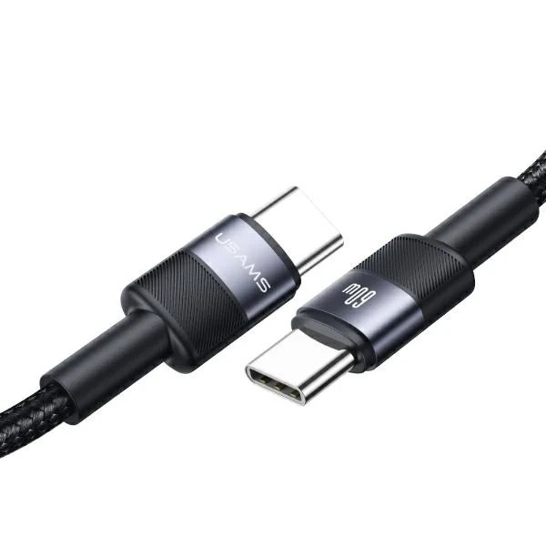 USAMS SJ724 USB-C to USB-C Cable 1.2m, 60W, Steel, Fast Charging