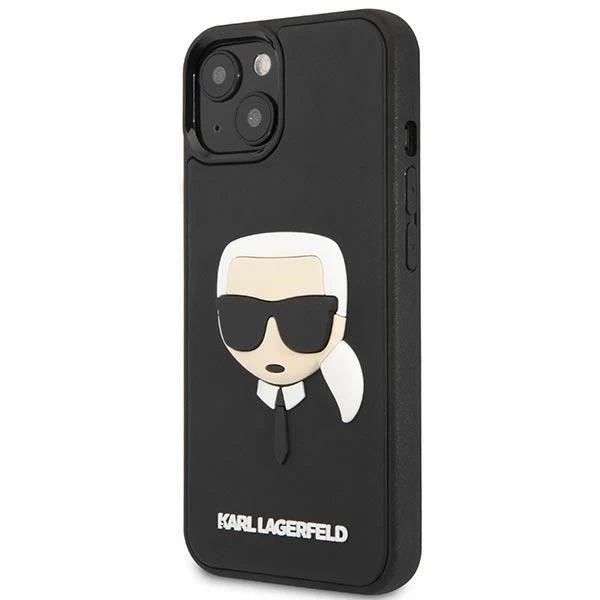 Etui Karl Lagerfeld KLHCP14MKH3DBK pro iPhone 14 Plus 6,7" pevný obal 3D gumová Karlova hlava
