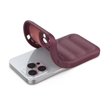 Еластичний броньований чохол Magic Shield Case для iPhone 13 Pro Max бордового кольору