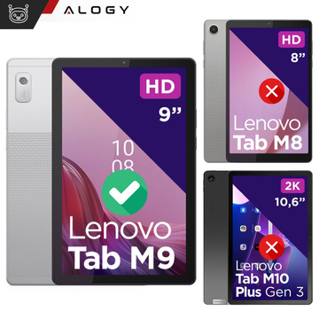 Lenovo Tab M9 2023 9" tablet case TB310XU TB310FU Case Alogy Book Cover Black Glass