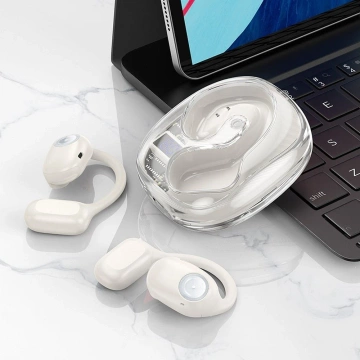 Bezdrôtové Bluetooth slúchadlá HOCO TWS EA3 biele s nabíjacím puzdrom