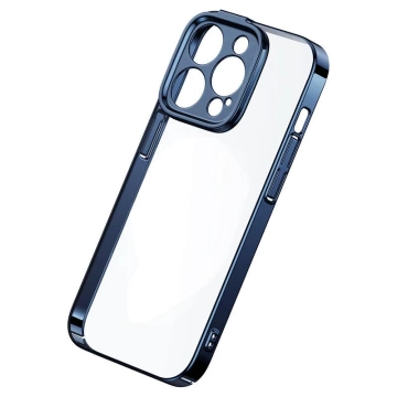 Baseus Glitter Protective Set Clear Case and Tempered Glass for iPhone 14 Pro Max (Blue)