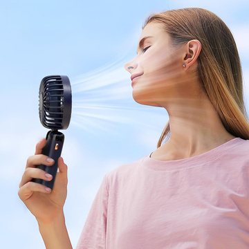 Ventilátor, ručný stolný ventilátor, Alogy, bezdrôtový, prenosný, stojaci so stojanom na telefón, námornícka modrá