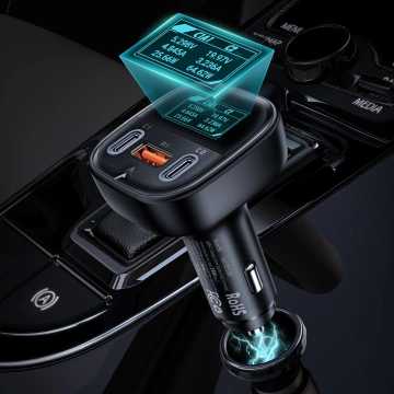 Автомобільний зарядний пристрій Acefast 101W 2x USB Type C / USB, PPS, Power Delivery, Quick Charge 4.0, AFC, FCP black (B5)