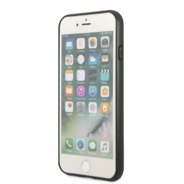 Etui Guess GUHCI8PSATPK do Apple iPhone 7/8 SE 2020 / SE 2022 pevný obal černý/černý pevný obal Saffiano Triangle Logo Slot pro karty
