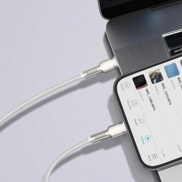 USB-C to Lightning cable Baseus Cafule, PD, 20W, 2m (white)