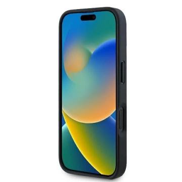 Puzdro Mercedes pre iPhone 16 Plus 6,7" čierne pevné puzdro z hladkej kože MagSafe