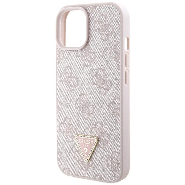 Guess GUHCP15MP4TDSCPP Hülle für iPhone 15 Plus 6,7" Hardcase Crossbody 4G Metal Logo rosa/rosa
