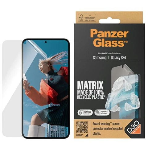 Tvrdené sklo PanzerGlass Ultra-Wide Fit pre Samsung Galaxy S24 s aplikátorom