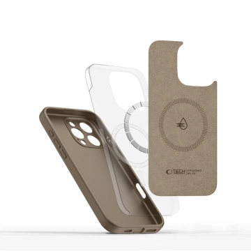 Tekutý silikónový obal Etui Tech-Protect MagSafe pre iPhone 16 Pro Max, hnedý