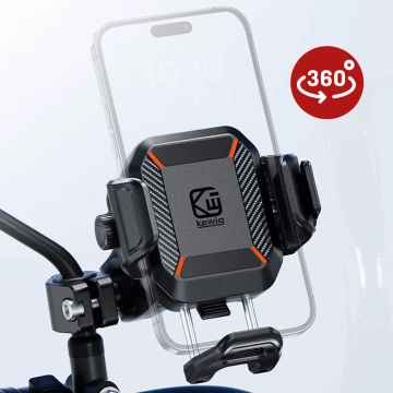 Мототримач KEWIG M11B для телефону з зарядним пристроєм QC 3.0 15W Qi Чорний