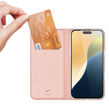 Захисний чохол Dux Ducis Skin Pro рожевого кольору з відкидною кришкою для iPhone 16