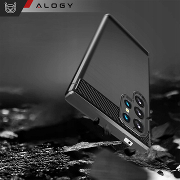 Pouzdro pro Samsung Galaxy S24 Ultra obrněný zadní kryt telefonu pouzdro Alogy Carbon Silicone černé