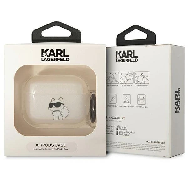 Захисний чохол для навушників Karl Lagerfeld for Airpods Pro cover прозорий Ikonik Choupette