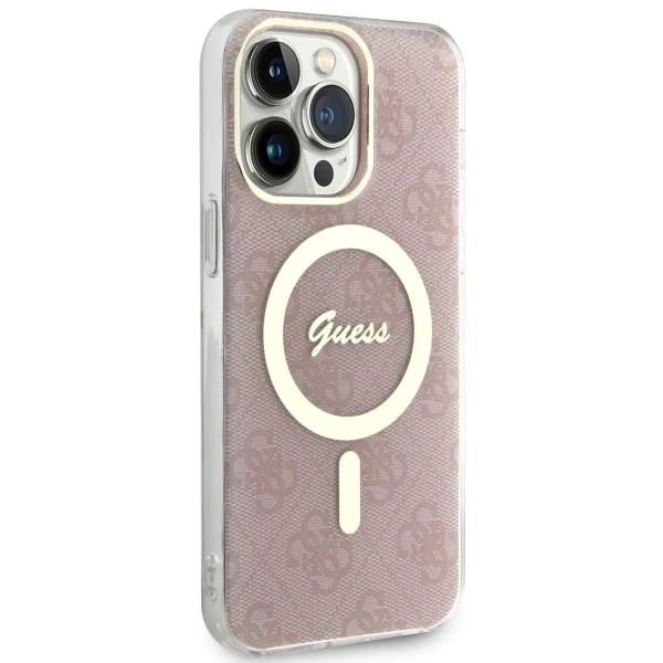 Чохол для телефону Guess GUHMP14XH4STP для Apple iPhone 14 Pro Max 6.7" pink/pink hardcase 4G MagSafe