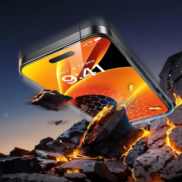 Matné tvrzené sklo pro Apple iPhone 16 Pro 3mk HardGlass Matt Max Enhanced Screen Protection 9H