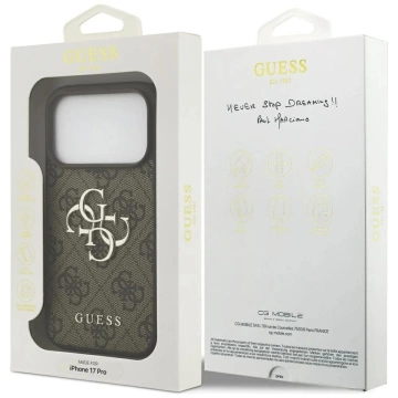 Etui Guess Hardcase 4G Big Metal Logo do iPhone 17 Pro, brązowe
