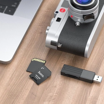 Адаптер для карт пам'яті HOCO SD HB22 універсальний з MicroSD на SD чорного кольору
