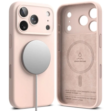 Etui do iPhone 17 Pro Max Ringke Silicone Magnetic MagSafe Różowe