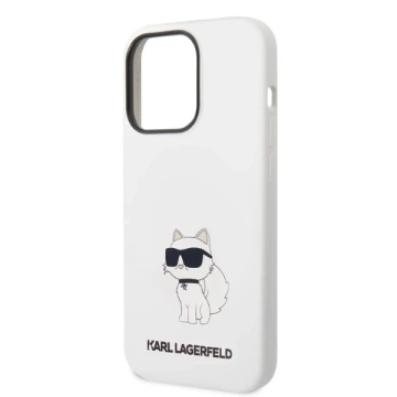 Puzdro Karl Lagerfeld KLHCP14XSNCHBCH pre iPhone 14 Pro Max 6,7" pevné puzdro Silikónová Choupette biela/biela