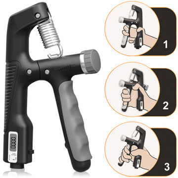 Grip grip for hand exercises, adjustable 10-100 kg, training, sports, rehabilitation, with counter display, Black