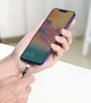 Кутовий кабель Ugreen USB Type C - USB Type C Power Delivery 60W 20V 3A 1m Чорний/Сірий (US255 50123)