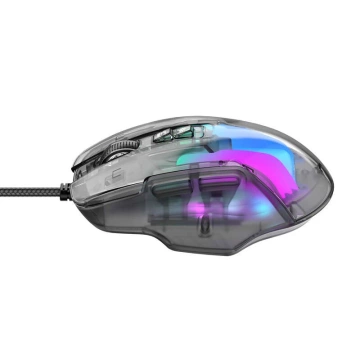 Ігрова дротова миша Havit MS1011SE RGB 7200 DPI прозора/чорна
