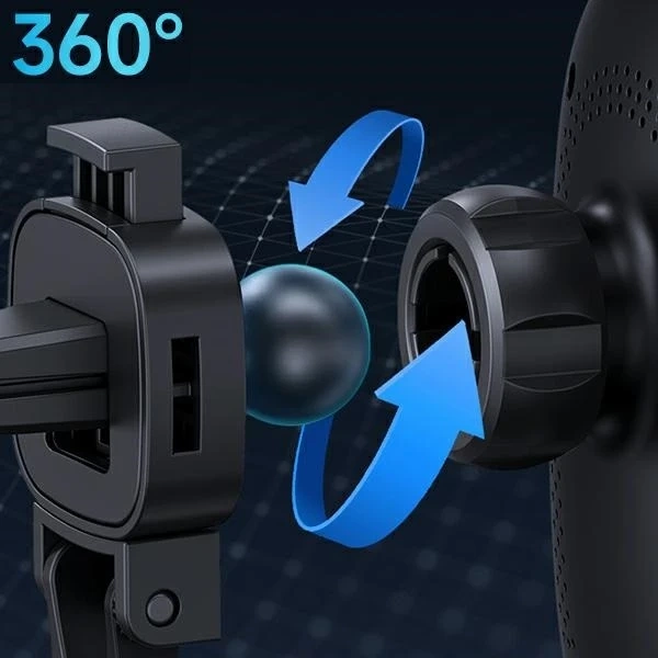 USAMS Magnetic Wireless Charging 15W induktiver Telefon-Autohalter für Lüftungsschlitze. CD182ZJ01 (US-CD182) schwarz/schwarz