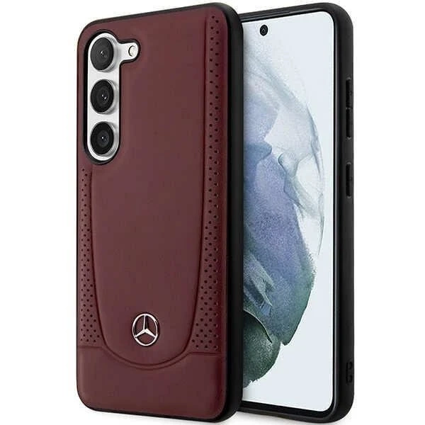 Puzdro Mercedes Case pre Samsung Galaxy S23 Plus HardCase Leather Urban Bengale červené