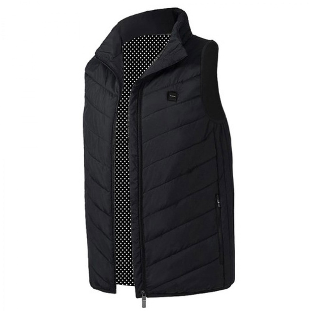 Heated Vest Women Men Sleeveless Jacket USB Quilted Heated Electric Winter Unisex Size XL Black