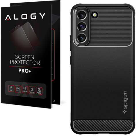 Puzdro pre Samsung Galaxy S22 puzdro Spigen Rugged Armor Matte Black Glass