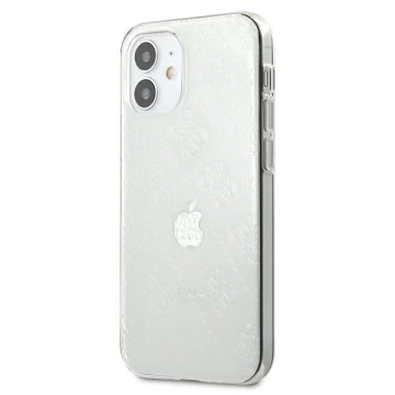 Guess GUHCP12S3D4GTR iPhone 12 mini 5,4" priehľadné pevné puzdro 4G 3D Pattern Collection