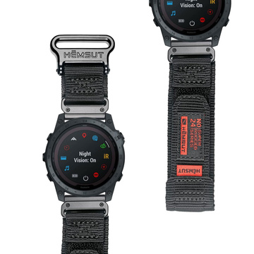 Nylonarmband für Garmin Fenix 5x 6x 7x Pro 26 mm Nylonband Sport Schwarz