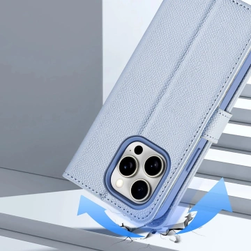 iPhone 15 Dux Ducis Lawa Leather Wallet Case MagSafe Blue