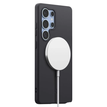 Silikónový kryt Spigen pre Samsung Galaxy S25 Ultra, čierny, s magnetom MagSafe