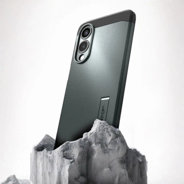 Pouzdro Spigen Tough Armor Mag pro Samsung Galaxy S25 Edge zeleno-černé