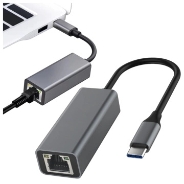 USB-C to Ethernet Adapter Alogy LAN RJ45 Network Card GIGABIT 1000MBPS Black