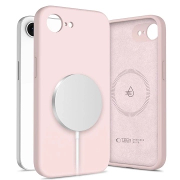 Silikónový kryt Tech-Protect MagSafe pre iPhone 16e, ružový